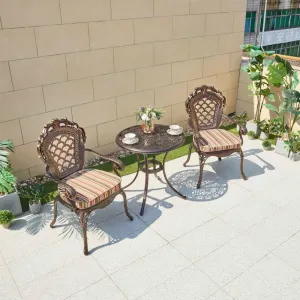 Cast Aluminum Alloy European Design Durable Outdoor Dining Garden Chair for Hotel Farmhouse Use