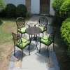 Cast Aluminum Rocking Chair-Classic Curved Base European Design Durable Dark Brown Farmhouse Villa Hotel Park Courtyard Dining