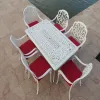 Cast Aluminum Rocking Chair-Classic Curved Base European Design Durable Dark Brown Farmhouse Villa Hotel Park Courtyard Dining