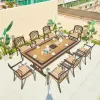 Classic Scrollwork Cast Aluminum Durable Garden Table-European Inspired Outdoor Dining for Apartment Villa Hotels Warehouse