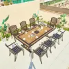 Classic Scrollwork Cast Aluminum Durable Garden Table-European Inspired Outdoor Dining for Apartment Villa Hotels Warehouse