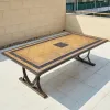 Classic Scrollwork Cast Aluminum Durable Garden Table-European Inspired Outdoor Dining for Apartment Villa Hotels Warehouse
