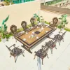 Classic Scrollwork Cast Aluminum Durable Garden Table-European Inspired Outdoor Dining for Apartment Villa Hotels Warehouse
