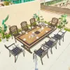 Classic Scrollwork Cast Aluminum Durable Garden Table-European Inspired Outdoor Dining for Apartment Villa Hotels Warehouse