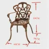 Classic Vine Scroll Cast Aluminum European Design Rocking Dining Chair Handle for Outdoor Use Villa Courtyard Hotel Warehouse