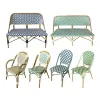 Colorful Modern Villa Outdoor Garden Furniture Durable Lightweight Portable Patio PE Rattan Chair Aluminum Frame Waterproof