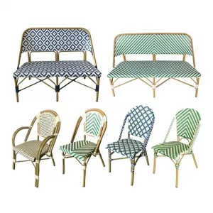 Colorful Modern Villa Outdoor Garden Furniture Durable Lightweight Portable Patio PE Rattan Chair Aluminum Frame Waterproof
