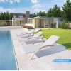 Commercial Grade Aluminum Chaise Lounge Treslin Mesh Fabric Modern Design UV Resistant Eco-Friendly Durable Outdoor Courtyard