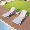 Commercial Grade Aluminum Chaise Lounge Treslin Mesh Fabric Modern Design UV Resistant Eco-Friendly Durable Outdoor Courtyard
