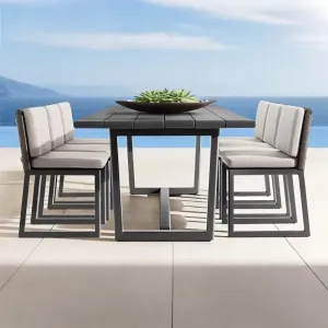 Commercial Grade Aluminum Dining Set for Outdoor Restaurant Modern Resort Garden Furniture Table and Chairs Set