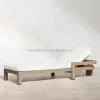 Commercial Grade Foldable Portable Modern Outdoor Villa Sunbed Teak Wood Frame with Quick Dry UV Resistant Cushion