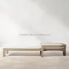 Commercial Grade Foldable Portable Modern Outdoor Villa Sunbed Teak Wood Frame with Quick Dry UV Resistant Cushion