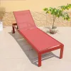 Commercial Grade Modern Design Wing Back Chaise Lounge Treslin Mesh Fabric Outdoor Garden Park Pool Warehouse Courtyard