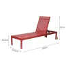 Commercial Grade Modern Design Wing Back Chaise Lounge Treslin Mesh Fabric Outdoor Garden Park Pool Warehouse Courtyard