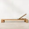Commercial Grade Teak Chaise Lounge for Hotel Villa Courtyard Use Portable Design with Adjustable Backrest and Custom Color