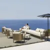Commercial Luxury Aluminum Contemporary Outdoor Sofa Set with Waterproof Cushions for Hotel and Garden Use
