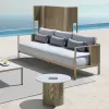 Commercial Luxury Aluminum Contemporary Outdoor Sofa Set with Waterproof Cushions for Hotel and Garden Use