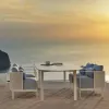 Commercial Luxury Aluminum Contemporary Outdoor Sofa Set with Waterproof Cushions for Hotel and Garden Use