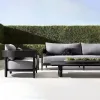 Compact Luxury Aluminum Patio Sofa Set Minimalist Outdoor Garden Furniture for Boutique Hotel Balcony and Villa