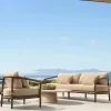 Contemporary Aluminum Patio Sofa Set Luxury Resort Sectional Furniture Weatherproof Outdoor Living Room Sofa