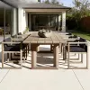 Contemporary Grade A Teak Wood Outdoor Dining Furniture Set for Luxury Villa Garden and Upscale Resort Hotel Patio Area