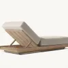 Contemporary Grade a Teak Wood Outdoor Sun Lounger for Luxury Villa Poolside and Upscale Resort Hotel Garden Lounge Area