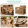 Contemporary Solid Teak Wood Sun Lounger Set Weather Resistant Outdoor Daybed for Luxury Villa and High-end Resort Deck
