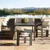 Curved Aluminum Garden Dining Set Modern Outdoor Table And Chairs For Luxury Villa And Resort
