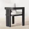 Curved Aluminum Garden Dining Set Modern Outdoor Table And Chairs For Luxury Villa And Resort