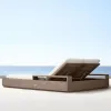Custom Modern Teak Wood Outdoor Double-person Swimming Pool Lounge Chair UV Resistant Eco-Friendly Cushions for Courtyard Hotel