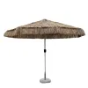 Custom Portable Aluminum Pole Modern Park Boho Beach Luxury Fringed Outdoor Furniture Patio Umbrella Foldable Crank Lift Auto
