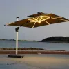 Designer Printed Luxury Foldable Lightweight Waterproof Umbrella for 5-Star Resort Pool Outdoor Furniture
