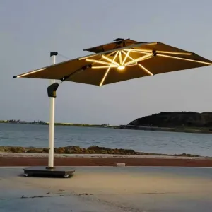 Designer Printed Luxury Foldable Lightweight Waterproof Umbrella for 5-Star Resort Pool Outdoor Furniture