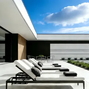 Double Size Luxury Aluminum Poolside Sunbed Modern Outdoor Daybed with Cushions for High-End Hotel Resort Romantic Villa