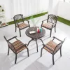 Durable Antique Bronze Cast Aluminum Bistro Table European Tulip Design Quick-Dry Cushion-Patio Set for Villa Hotel Apartment