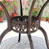 Durable Antique Bronze Cast Aluminum Bistro Table European Tulip Design Quick-Dry Cushion-Patio Set for Villa Hotel Apartment