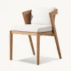 Durable Hotel Villa Courtyard Teak Wood Modern Outdoor Dining Set with Waterproof UV-Resistant Dining Chairs