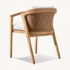 Durable Hotel Villa Courtyard Teak Wood Modern Outdoor Dining Set with Waterproof UV-Resistant Dining Chairs