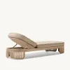 Durable Solid Teak Wood Patio Sunbed Modern Outdoor Reclining Chair for High-end Resort and Star Hotel Poolside Decor