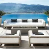 Durable Teak Sofa Set for Courtyard Beach-Modern Design Waterproof Dining Garden Outdoor Furniture for Living Room Hotel Use
