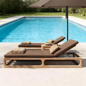 Elegant Grade A Teak Wood Outdoor Sun Lounger Adjustable Garden Furniture for Luxury Resort Hotel and Private Estate Villa