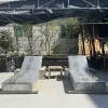 Elegant Solid Teak Wood Garden Sun Lounger Weatherproof Outdoor Furniture for Luxury Villa Deck and Star Hotel Pool Area