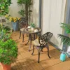 European Classical Aluminum Alloy Durable Outdoor Coffee Table with Curved Vine Base and Tile Inlay for Hotel Apartment Use