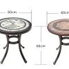 European Classical Aluminum Alloy Durable Outdoor Coffee Table with Curved Vine Base and Tile Inlay for Hotel Apartment Use
