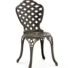 European Scroll Design Durable Cast Aluminum Garden Chair with Cushion for Villa Farmhouse Dining Hotel Outdoor Use