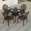 European Scroll Design Durable Cast Aluminum Patio Chair with Antique Bronze Finish for Villa Courtyard