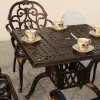 European Scroll Design Durable Cast Aluminum Patio Chair with Antique Bronze Finish for Villa Courtyard