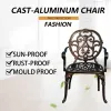 European Scroll Design Durable Cast Aluminum Patio Chair with Antique Bronze Finish for Villa Courtyard