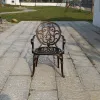 European Scroll Design Durable Cast Aluminum Patio Chair with Antique Bronze Finish for Villa Courtyard