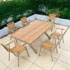 Extra Large 6-Seater Commercial Aluminum Waterproof Durable Dining Set Outdoor Tables for Resort Villa Use